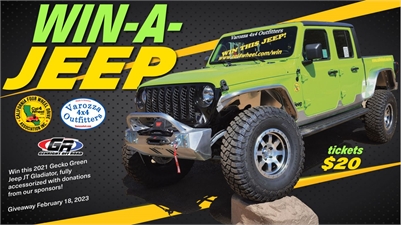 Win this brand new 2021 Gecko Green Jeep JT Gladiator pickup! Drawing 2/18/23  Tickets    $20 