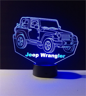 3D LED Lamp Jeep JK Wrangler 2-Door #21405 Acrylic Panel by WestofKeyWest